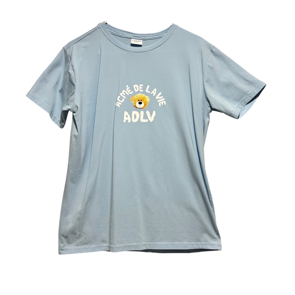 Acme De La Vie‎ ADLV Light Blue Teddy Bear Graphic T-Shirt Mens Medium